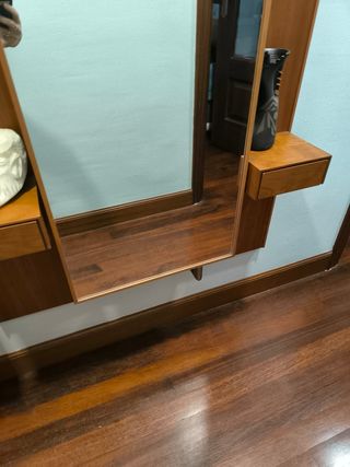 Mueble de entrada madera y cristal