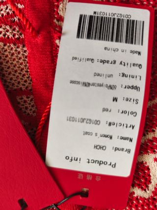 Conjunto de punto mujer rojo y blanco CH