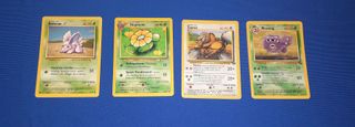 Pokémon Lotto 4 Carte Nidoran, Skiploom, Tauros, W
