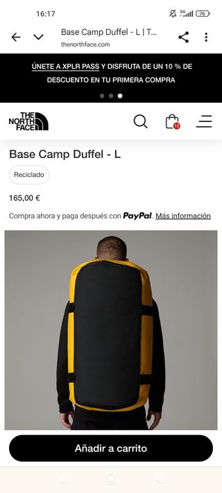 Bolsa The North Face Base Camp Duffel L Amarilla