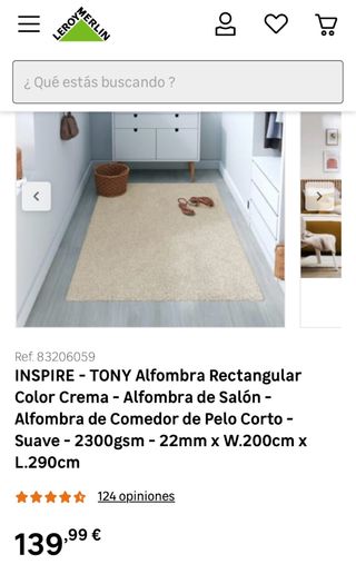 Tappeto Inspire Tony Cream 200x290cm