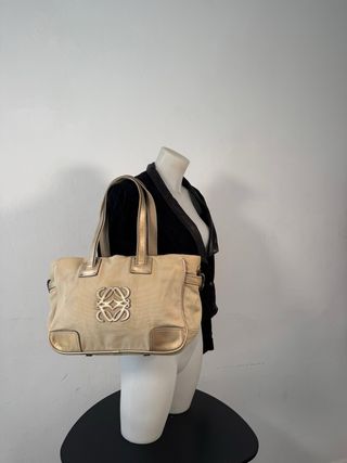 Bolso Loewe Beige y Dorado Vintage