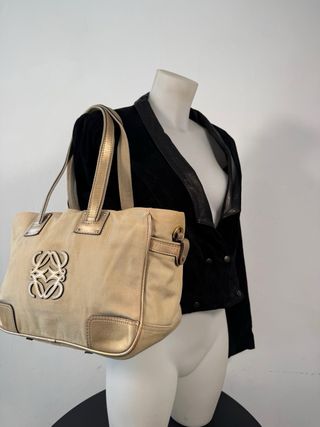Bolso Loewe Beige y Dorado Vintage