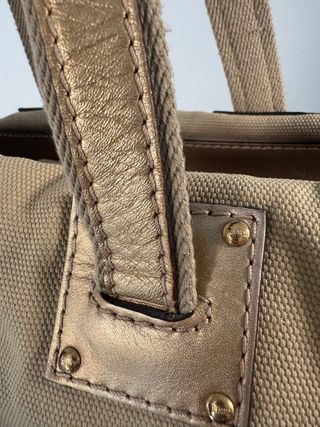 Bolso Loewe Beige y Dorado Vintage