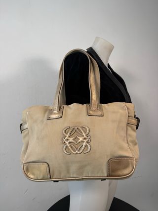 Bolso Loewe Beige y Dorado Vintage
