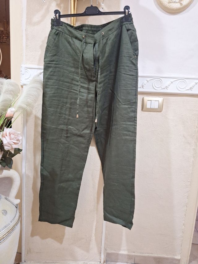 Pantalone donna verde oliva