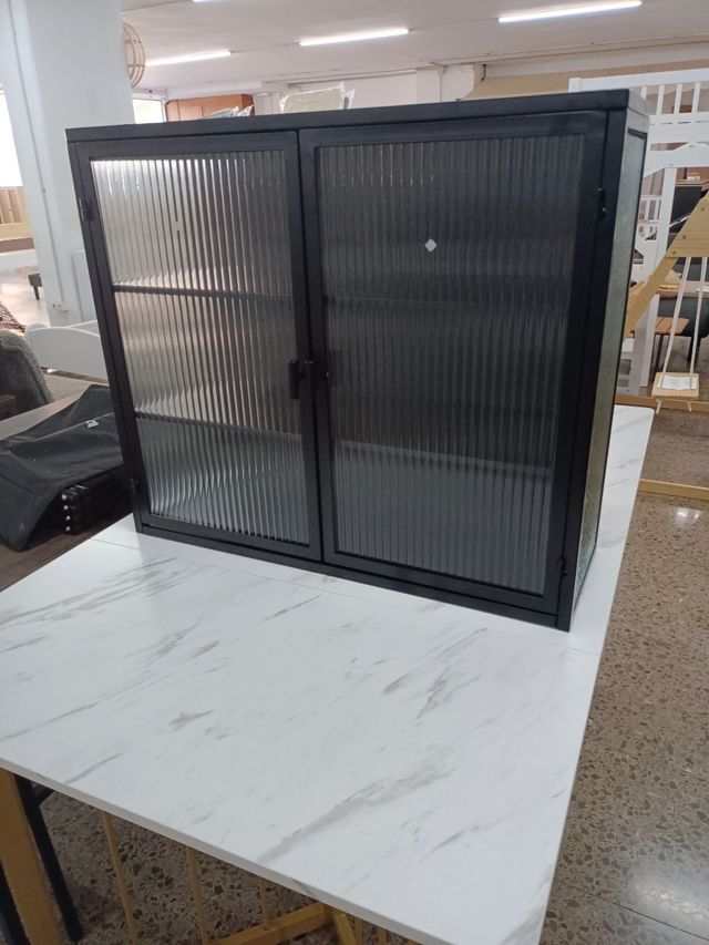 Armario Metálico con Puertas de Cristal