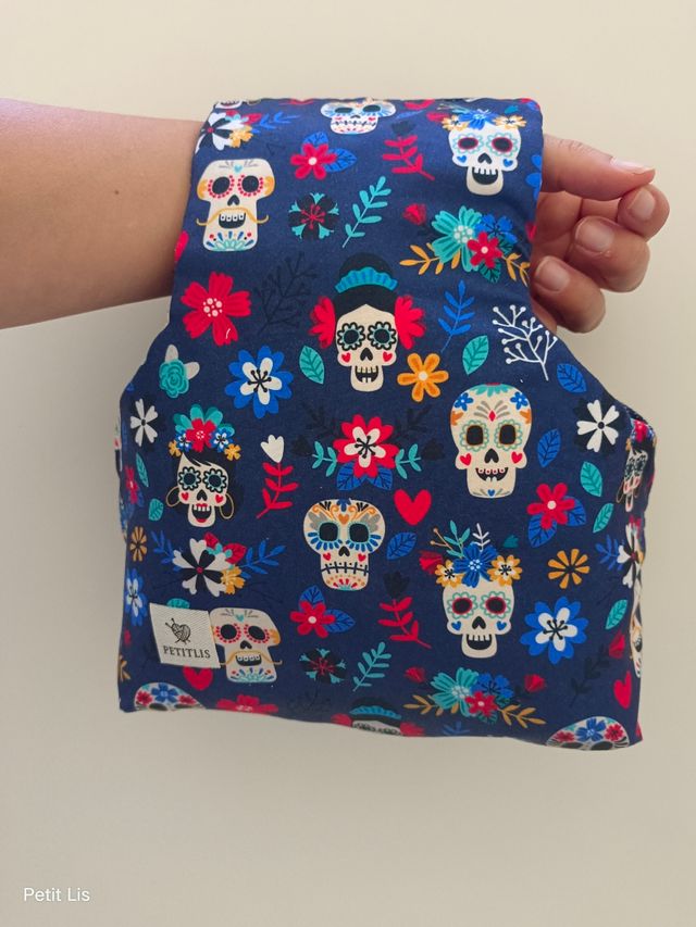 Bolsa de labores calaveras azul