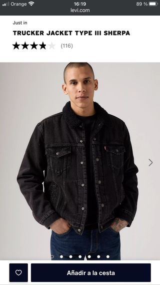 Chaqueta Levi's Sherpa Talla S Negra
