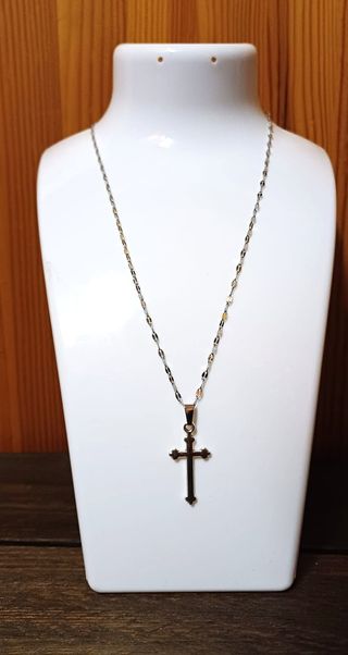 Colgante Cruz Acero 2,5cm y Cadena Fina 40cm