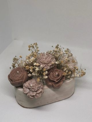 Velas florales otoño cerámica