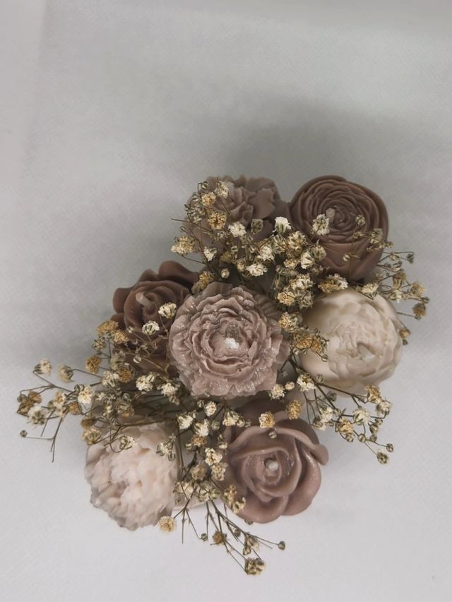 Velas florales otoño cerámica