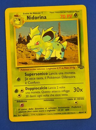Pokemon Lotto 4 Carte Paras, Nidoran, Nidorina, On