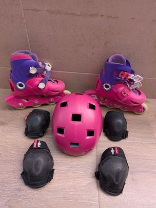 Patines, Casco y Protecciones Niña