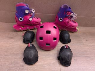 Patines, Casco y Protecciones Niña