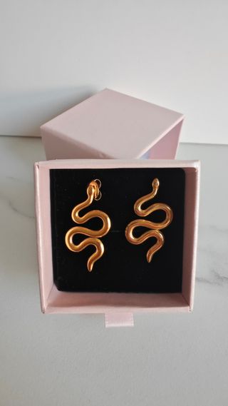 Pendientes Serpiente Acero Dorado