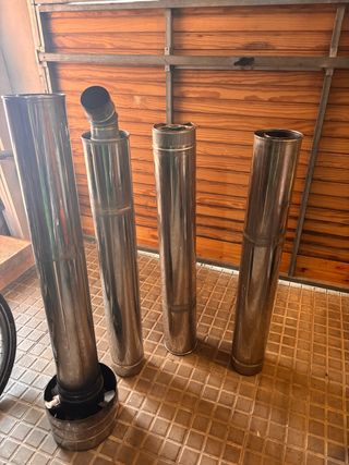 4 Tubos Inox Aislados Estufa Pellets