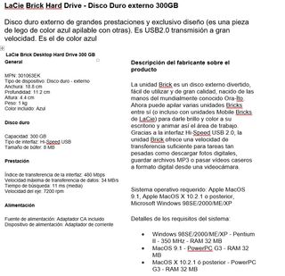 Disco Duro LEGO Azul