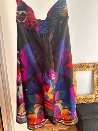 Vestido Mango Negro Multicolor
