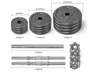 Kit Pesas Hierro Fundido 20kg con Barra