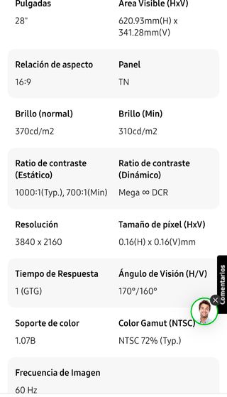 Monitor Samsung 4K LED UHD 28 U28E590D