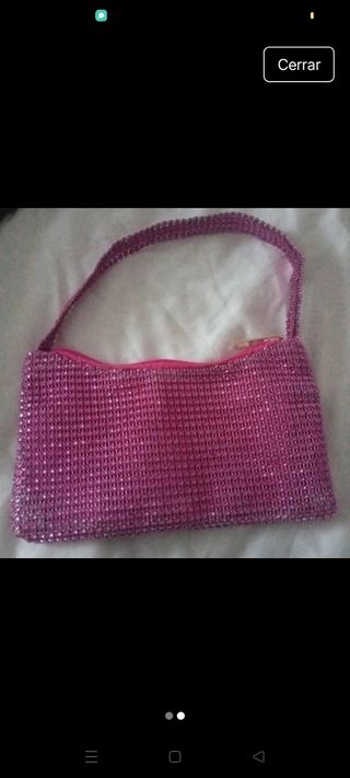 Bolso fiesta mujer rosa brillante