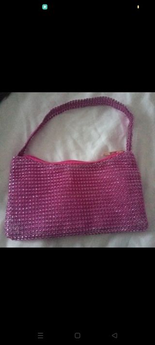 Bolso fiesta mujer rosa brillante