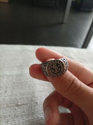 Anillo Plata Hombre Ancla