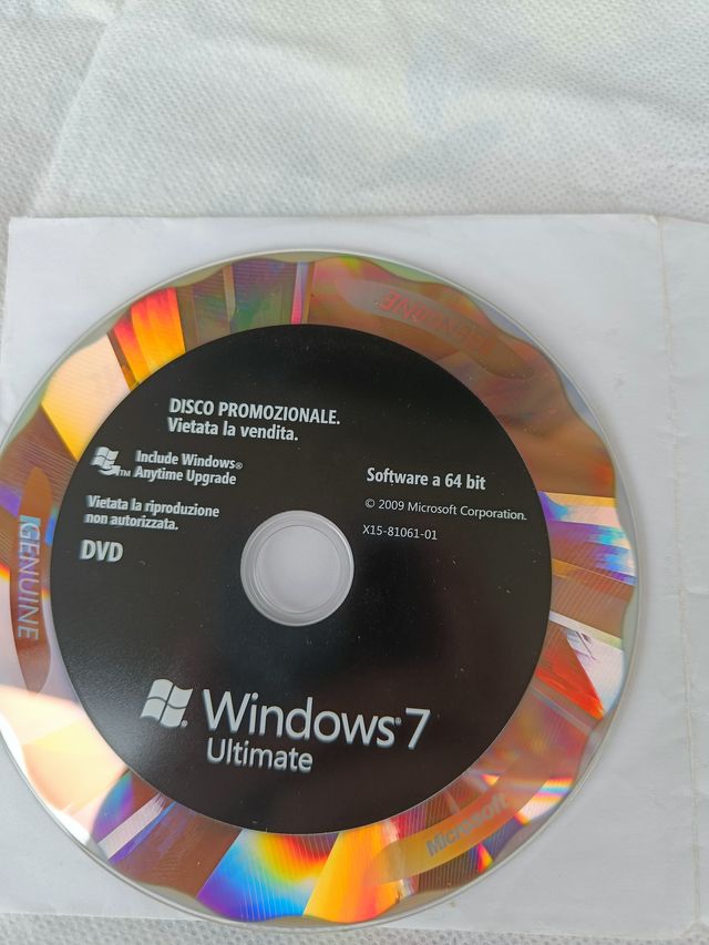 DVD Windows 7 Ultimate x64 Promozionale