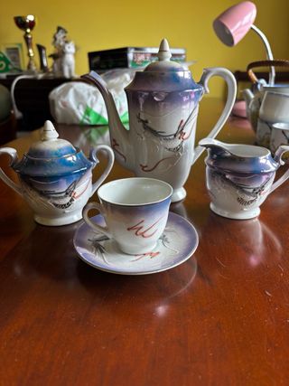 Juego de té de porcelana dragón