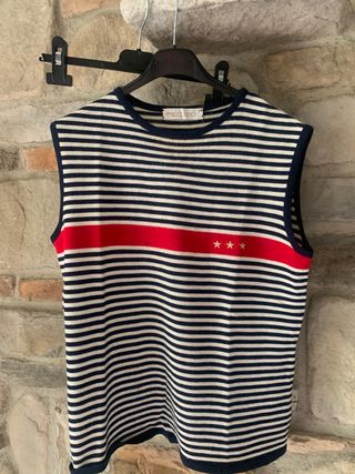 Gilet lana Iceberg righe rosse stelle