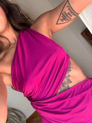 Vestido invitada buganvilla