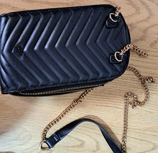 Bolso bandolera mujer negro y dorado
