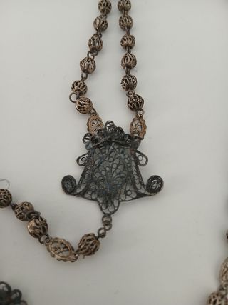 Rosario antiguo filigrana cruz