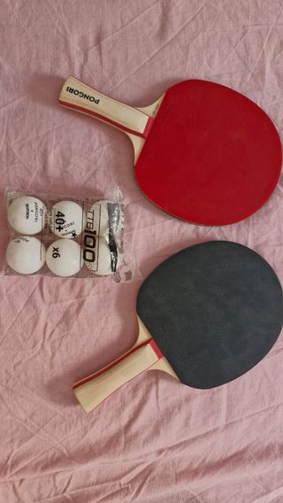 Palas y bolas de ping pong Pongori