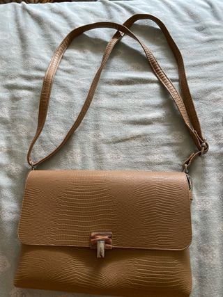Bolso/riñonera beige y marrón
