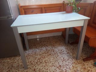 Mesa de cocina cristal y metal 100x60