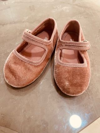 Bailarinas Zara Terciopelo Rosa Niña