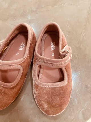 Bailarinas Zara Terciopelo Rosa Niña