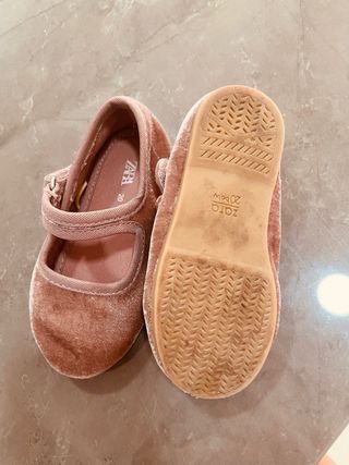 Bailarinas Zara Terciopelo Rosa Niña