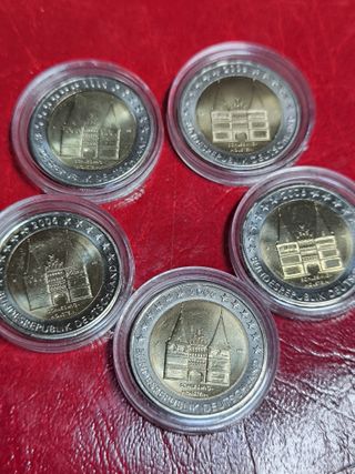 Lote 5 Monedas 2 Euros Alemania 2006 Holstein