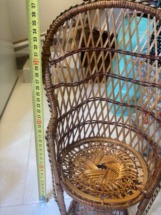 Set 6 Sedie Vimini e Legno piccole per bambole