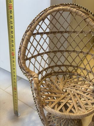 Set 6 Sedie Vimini e Legno piccole per bambole