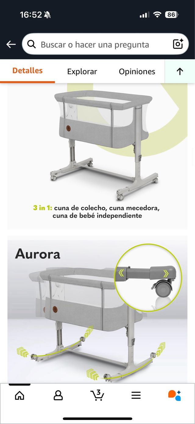 Cuna de colecho Lionelo Aurora