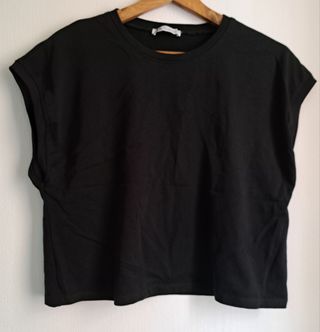 Camisa sin manga negra mujer