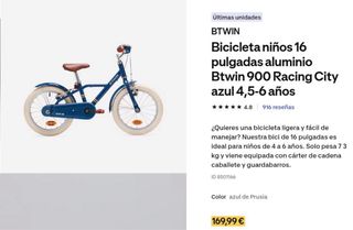 Bici BTWIN 900 Aluminio Niño/a + regalo