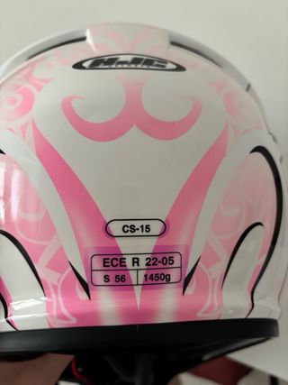 Casco integrale donna HJC bianco e rosa