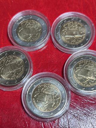 Lote 5 Monedas 2 Euros Tratado Roma Alemania