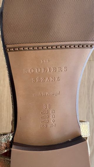 Sandalias Sezane Natacha doradas, t38, nuevas