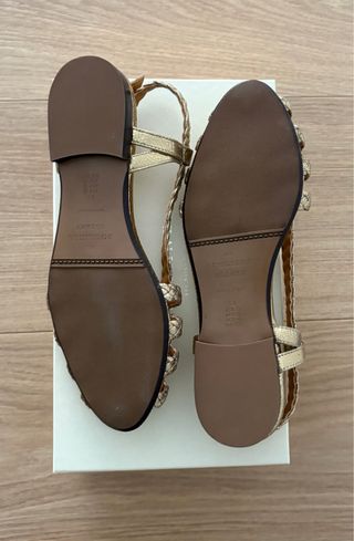 Sandalias Sezane Natacha doradas, t38, nuevas